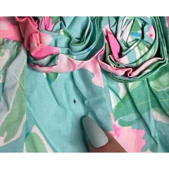 Lilly Pulitzer Girls Momoa Aqua Al Fresco Isnt She Lovely Dress Pastel Easter 14
